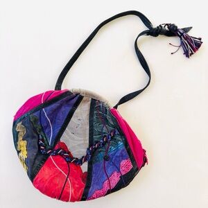 Carlo Fiori Vintage 80s Made In Italy Snakeskin Leather Abstract Shoulder Bag